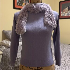 Flawless Valerie Stevens Separates 100% cashmere lilac color sweater with scarf.